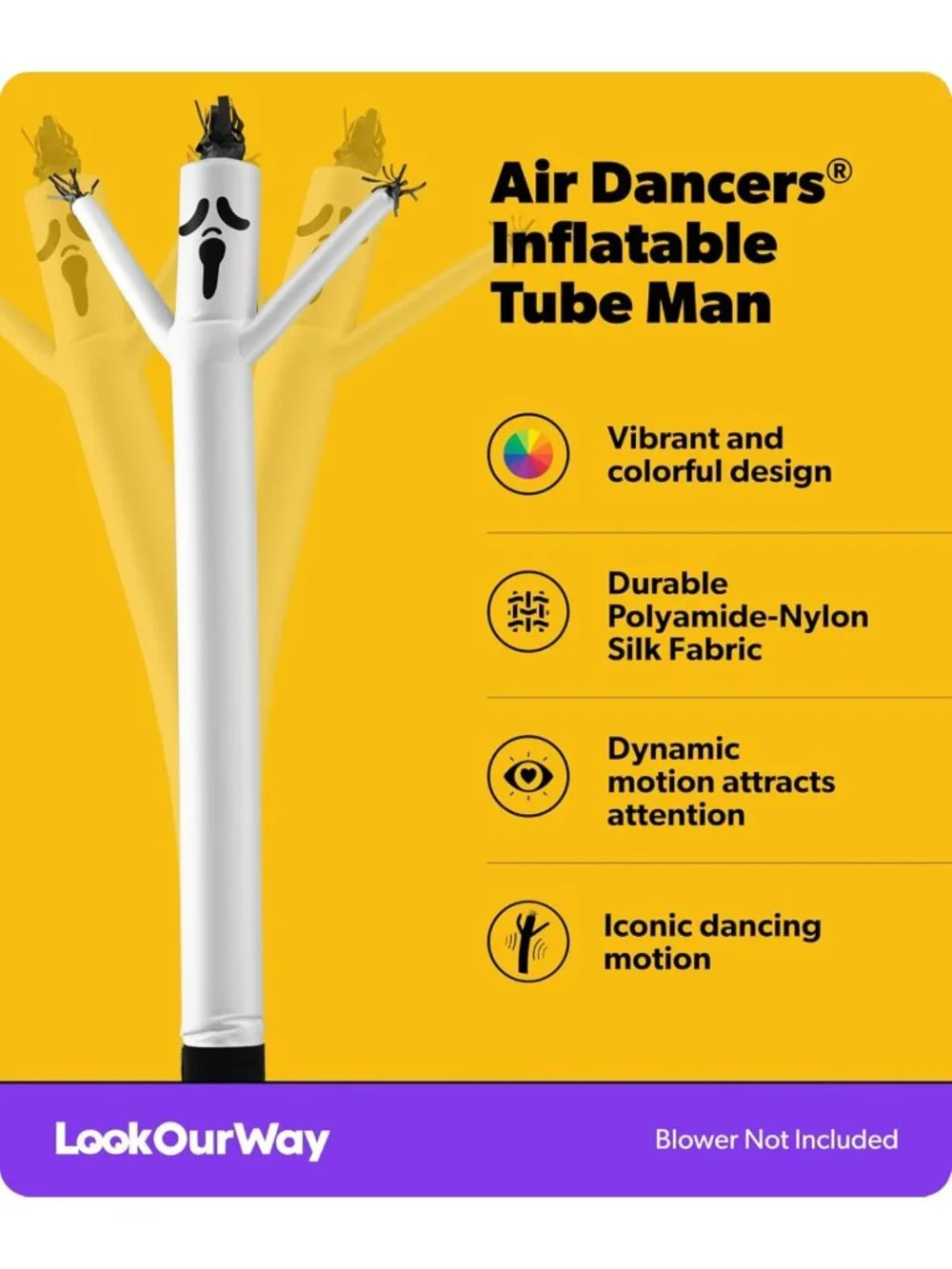20ft Inflatable Ghost Tube Man | Wacky Waving Halloween Decoration for Yard